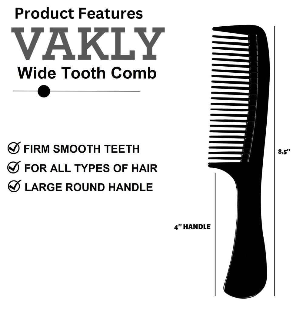 Vakly peine pala de dientes anchos para cabello seco, alisa y separa sin esfuerzo.
