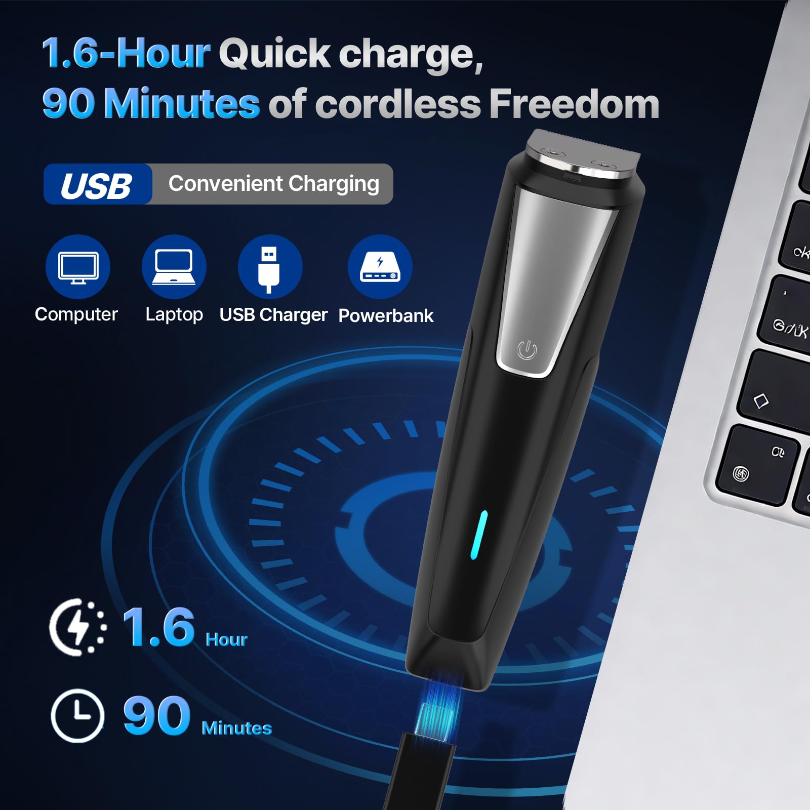 Valano carga por USB, listo para viajar.