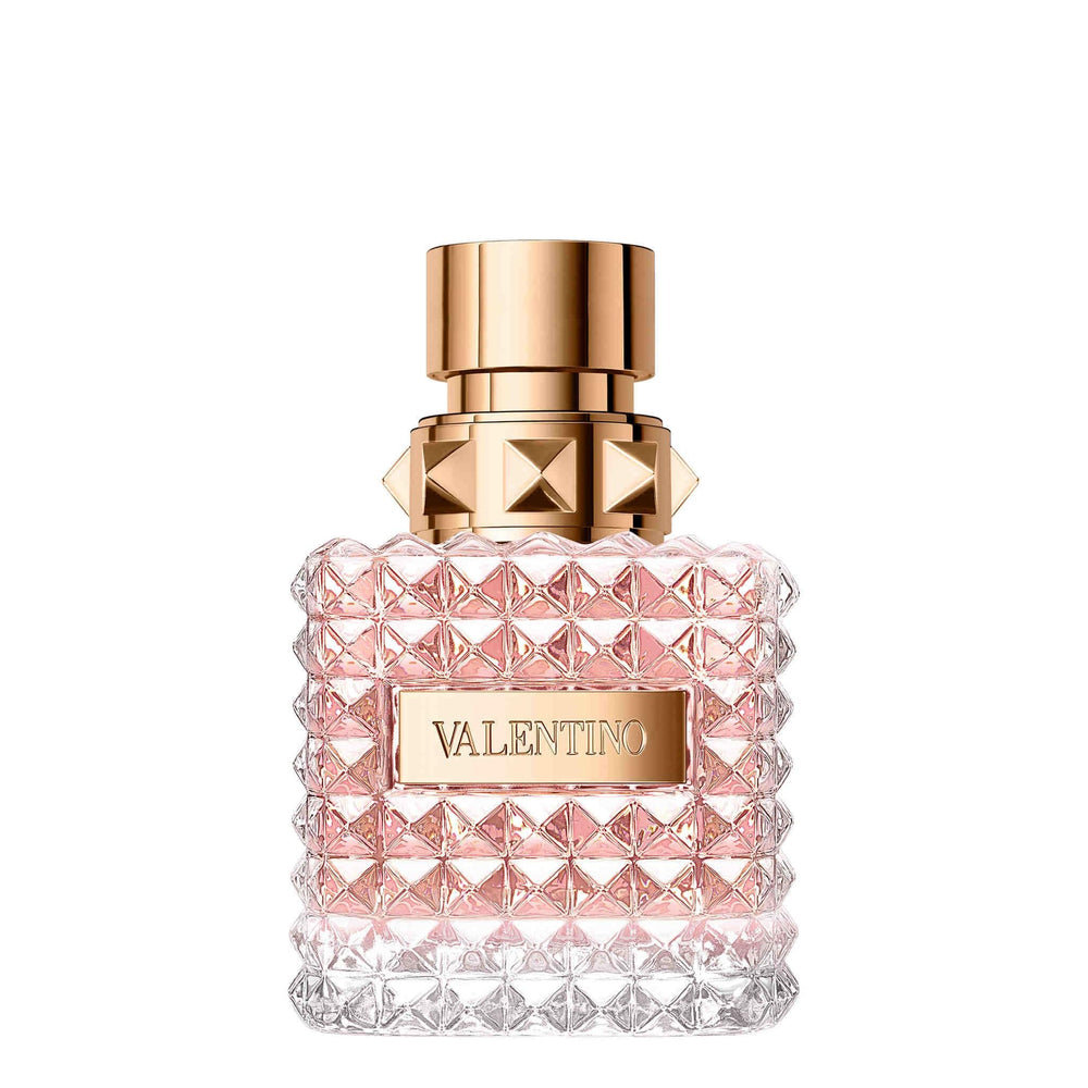 Valentino Donna, botella chic en primer plano, elegante para ocasiones especiales.