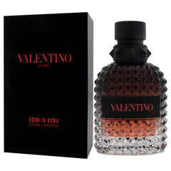 Valentino Uomo Born in Roma Coral Fantasy, tapa sobria que protege la fragancia.