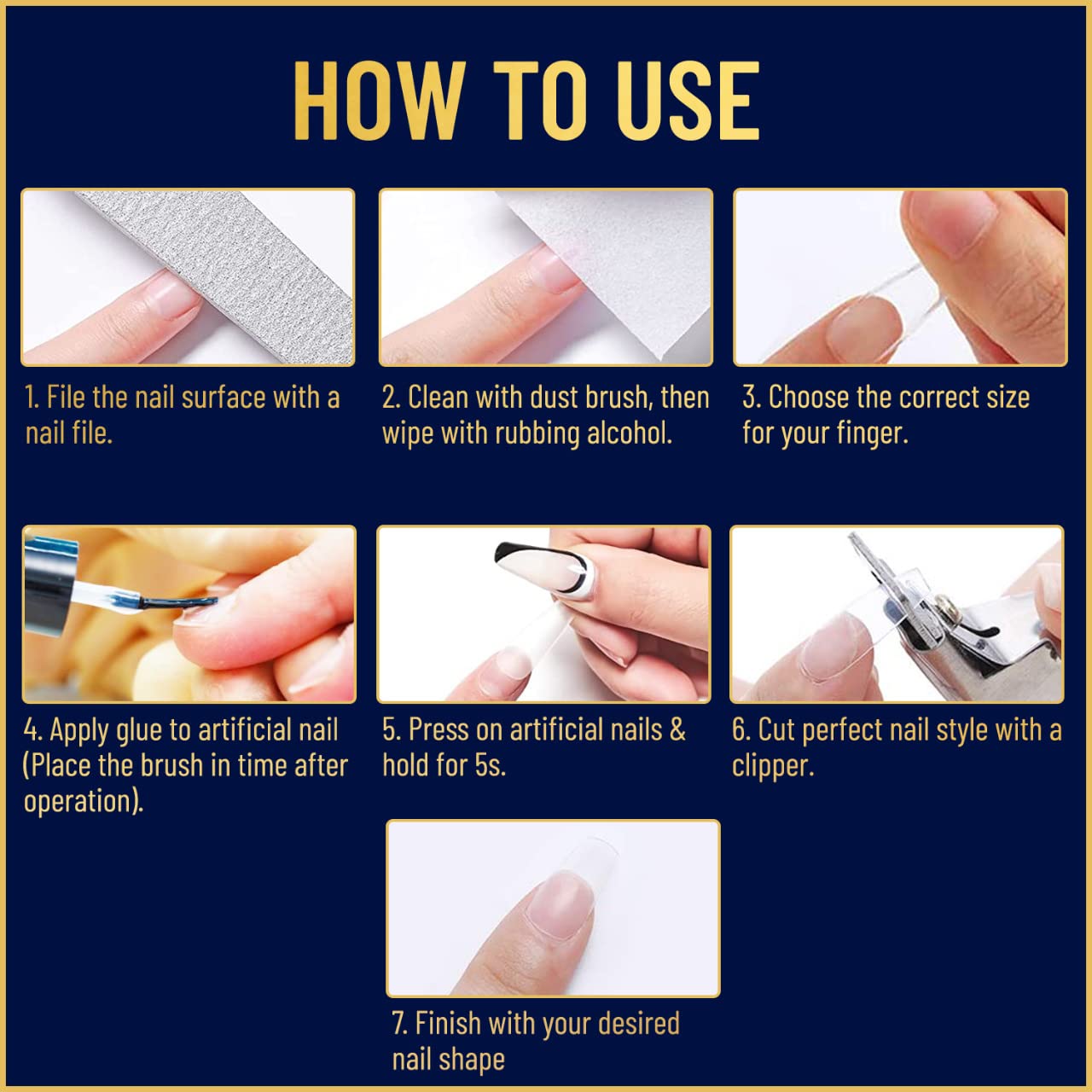 Valitic press-on nails paired with glue showcasing instant glam for home manicures.