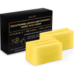 VALITIC Jabon Limon Curcuma Kojico Vitamina C para tez luminosa.