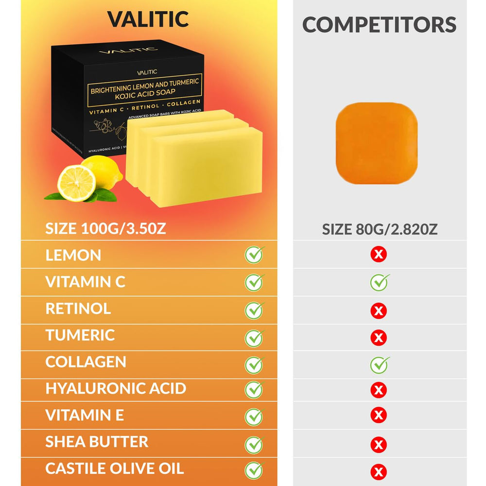 VALITIC Jabon Limón Curcuma lavado diario sin resecar