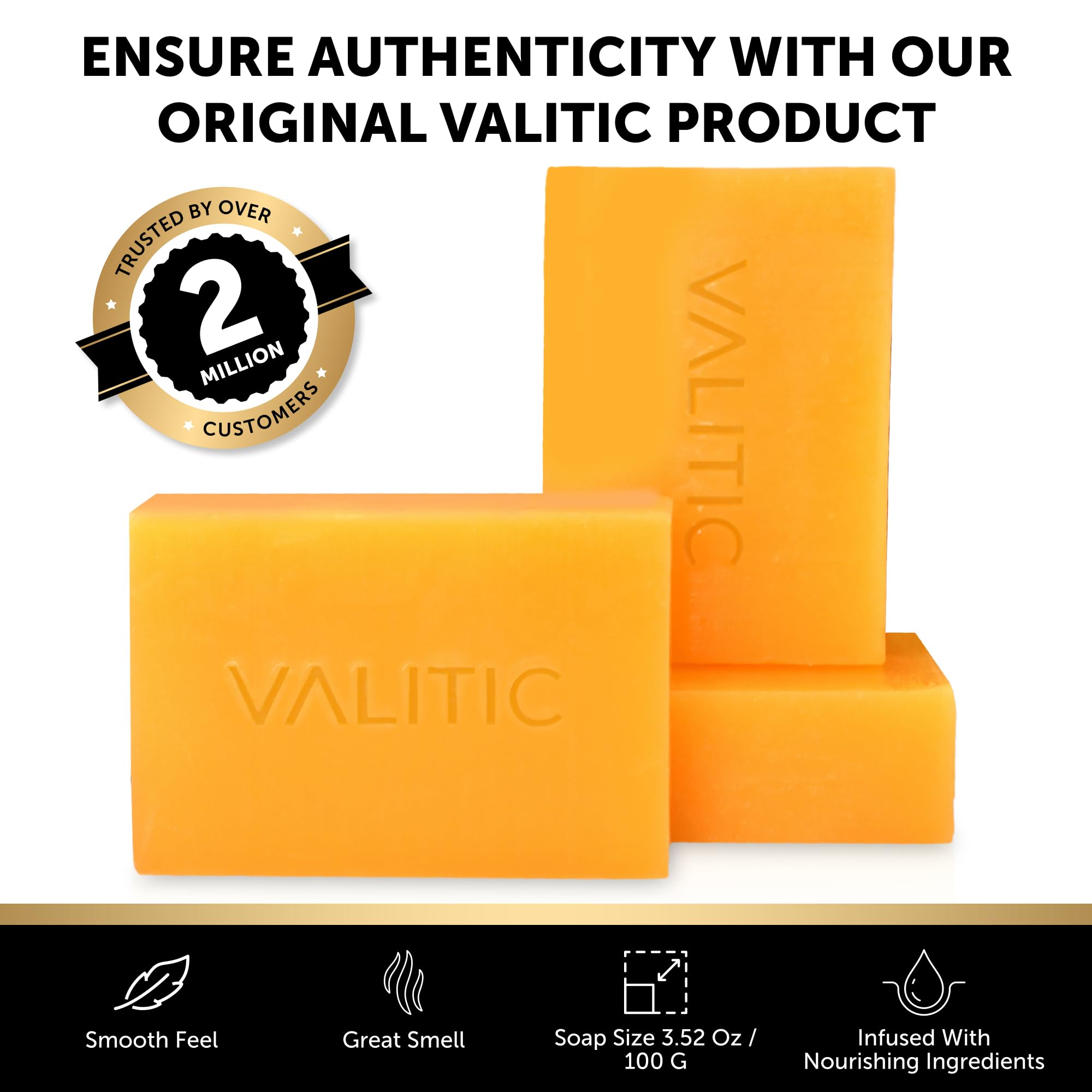 VALITIC Jabon apto para piel sensible con formula suave.