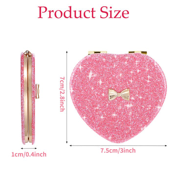 ValueBargain Espejo delicado con diseño de corazón, accesorio bonito para bolsos o escritorio.