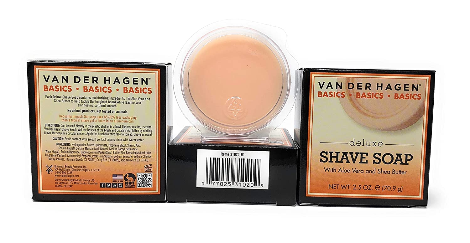 Van Der Hagen Jabón Afeitar Deluxe, aroma clásico suave para la experiencia diaria.