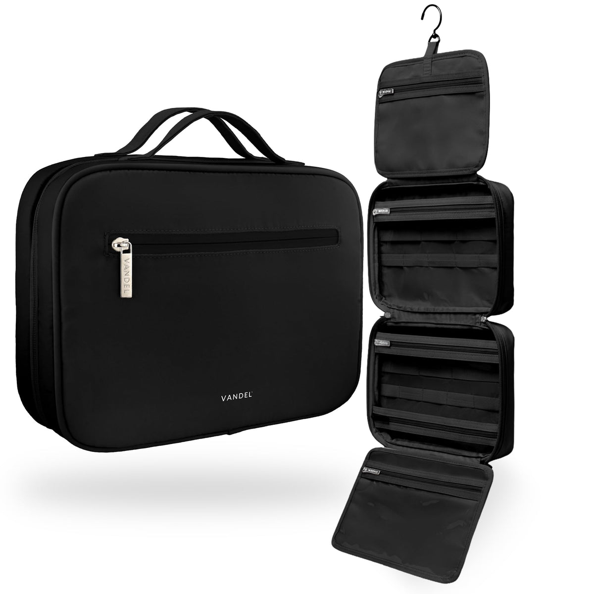 Bolsa de higiene VANDEL para viaje colgante, acceso rápido a tus esenciales.