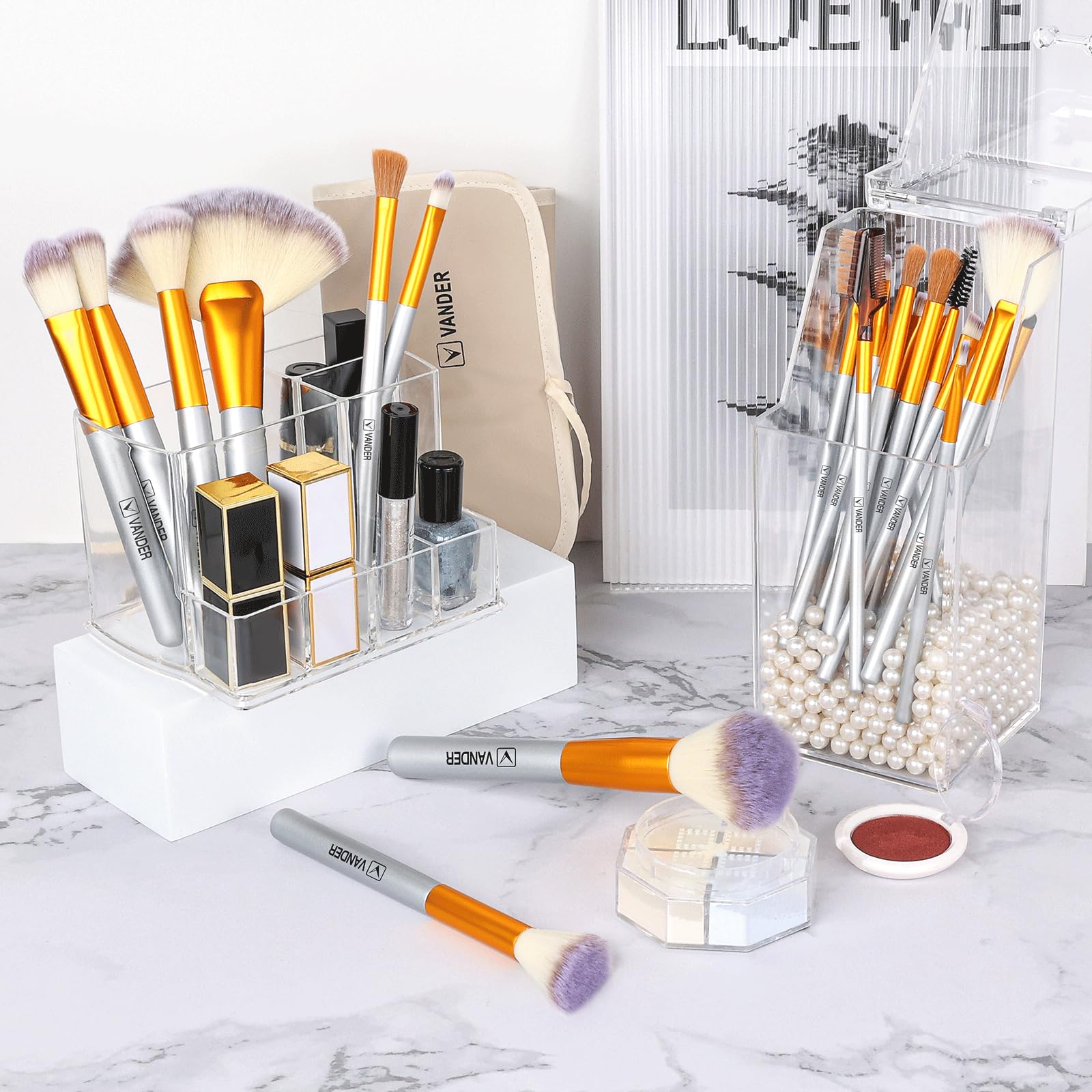Set Vander maquillaje en viaje, mango compacto y duradero
