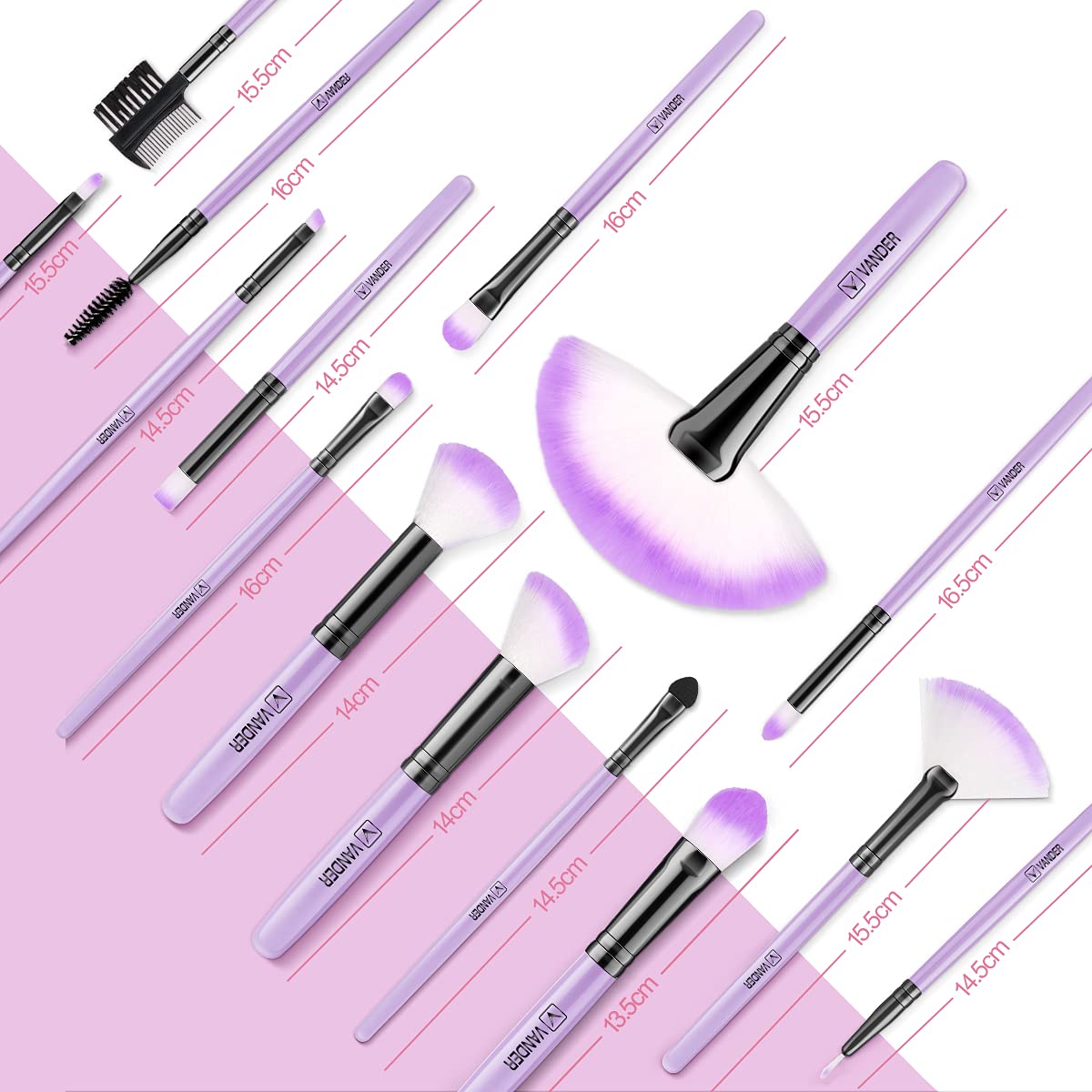 Pincel Vander Profesional 32 para blush, color preciso y mezcla fácil.