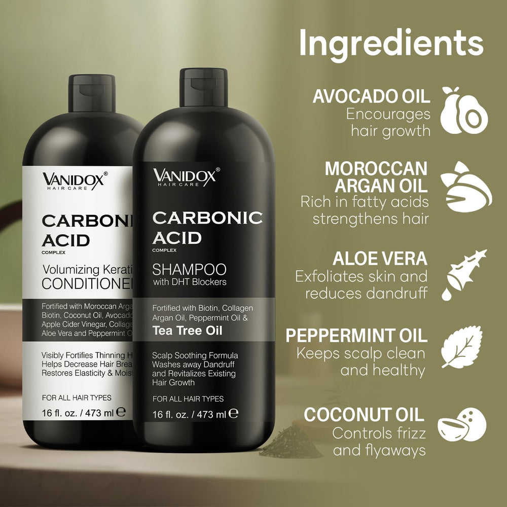 Huile d'argan, coco et avocat dans le flacon VANIDOX pour nourrir les longueurs.