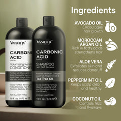Huile d'argan, coco et avocat dans le flacon VANIDOX pour nourrir les longueurs.