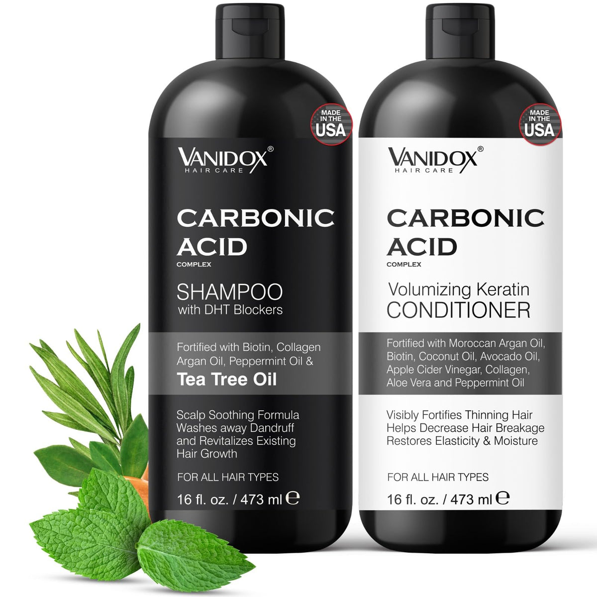VANIDOX Shampoing carbonique, bouteille prête à l'emploi, cuir chevelu nourri et revitalisé.