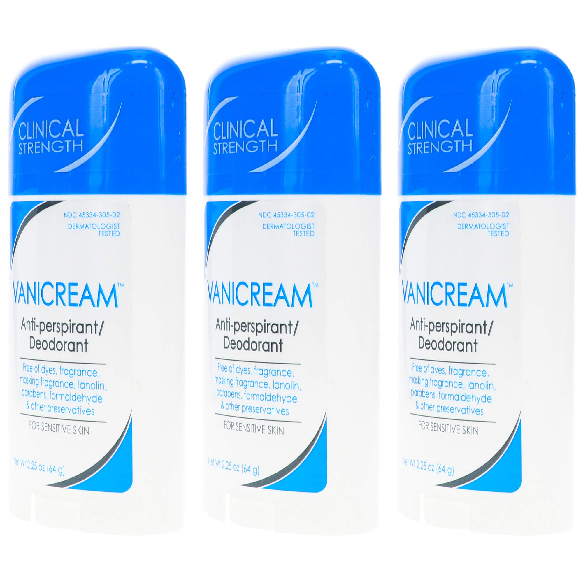 Vanicream barra antitranspirante piel sensible con aplicación suave y seca.
