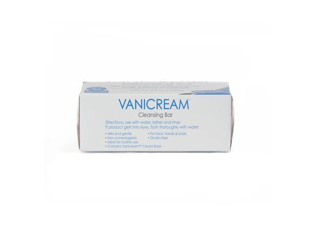 Vanicream barra limpiadora genera espuma rica, apta para piel sensible.