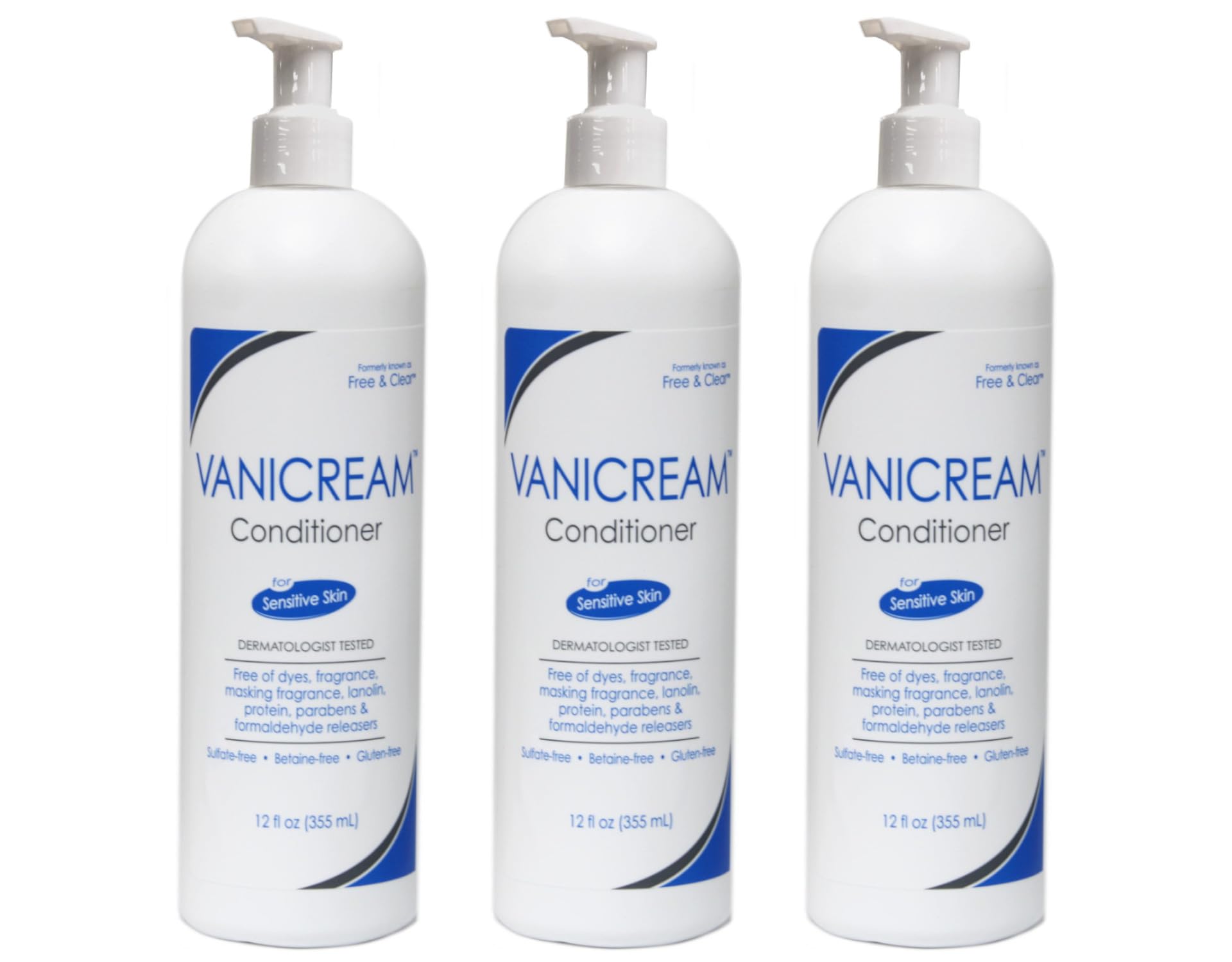 Vanicream Conditionneur sans colorant et sans parfum, bouteille prête à l'usage quotidien.