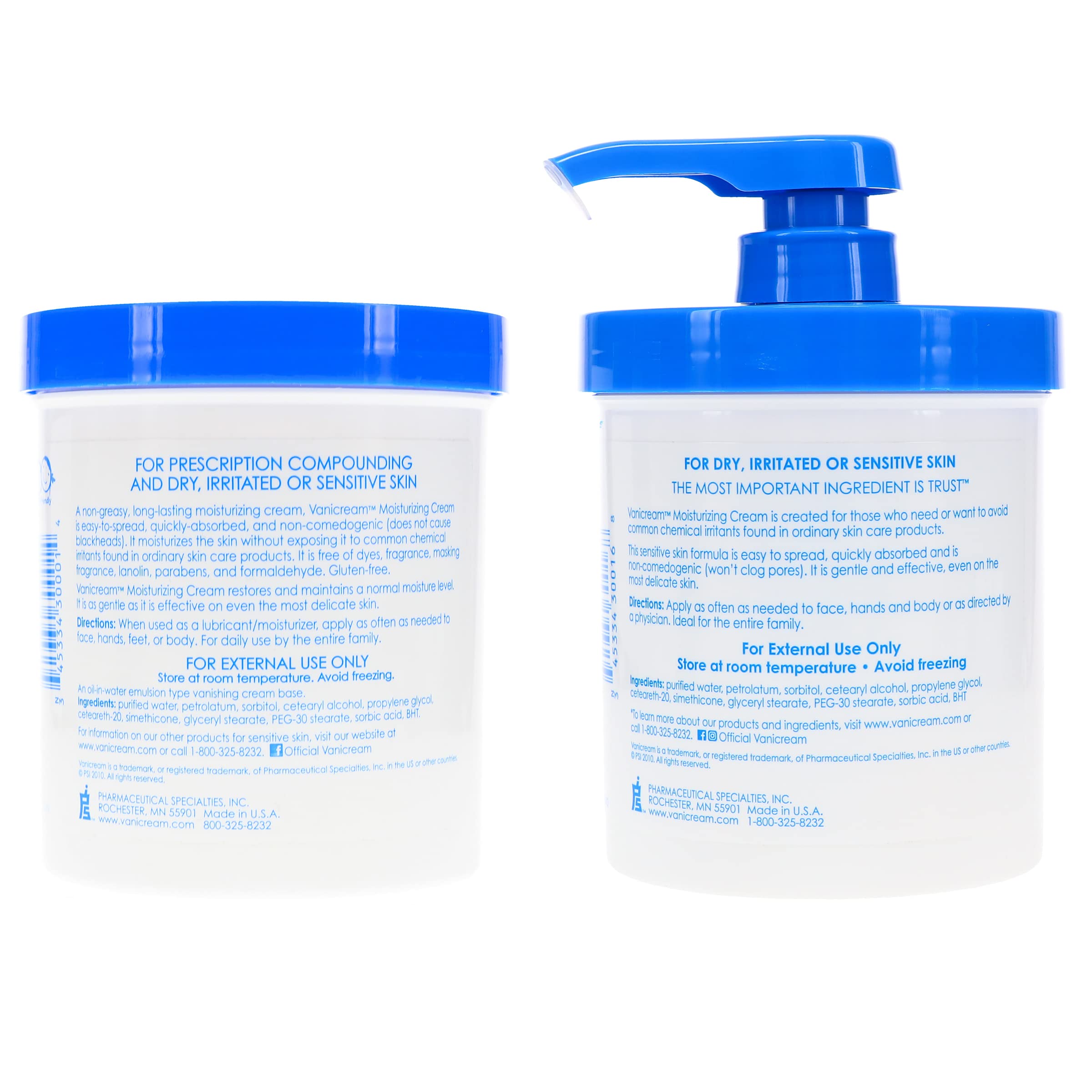 Vanicream crema hidratante, aplicación en manos sin irritantes ni fragancias.
