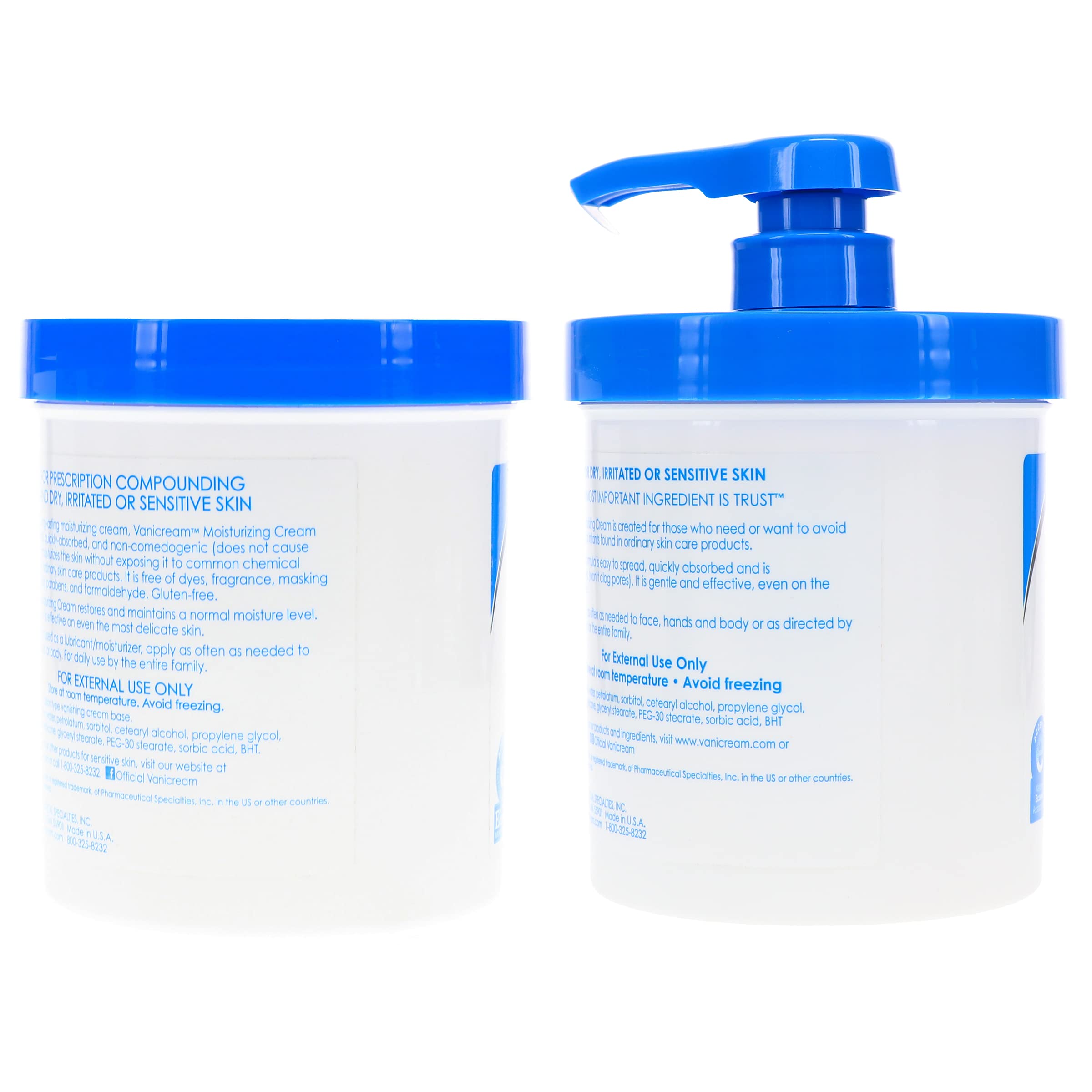 Vanicream crema hidratante en rostro, crema no comedogénica para uso diario.
