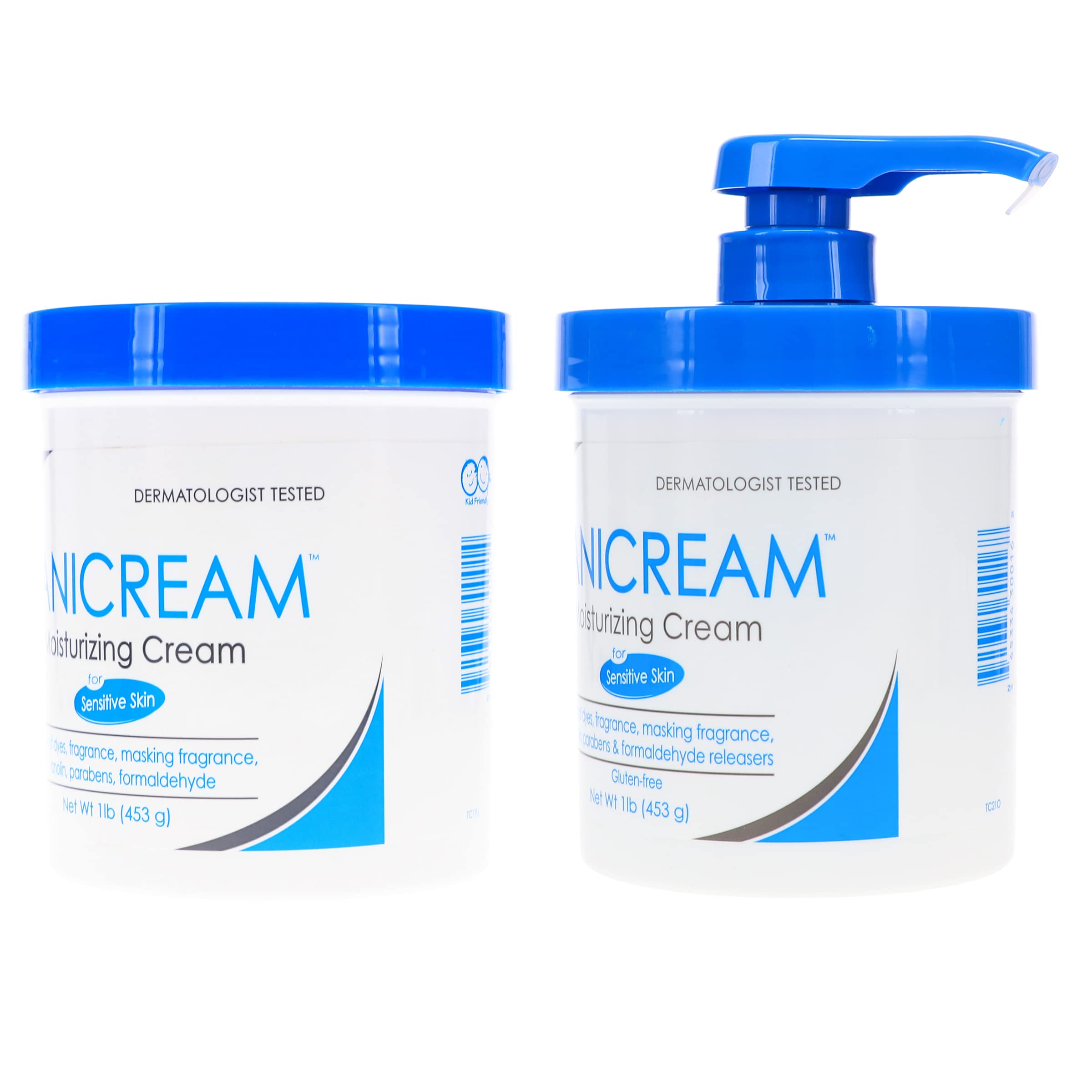 Vanicream crema hidratante frasco 1 lb, uso diario en cara y cuerpo.