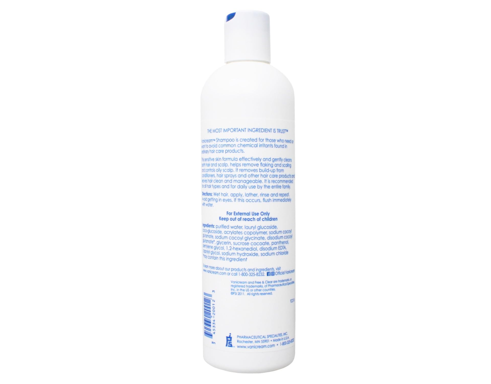 Vanicream Etiqueta Frasco Sin Fragancia, claridad de marca.