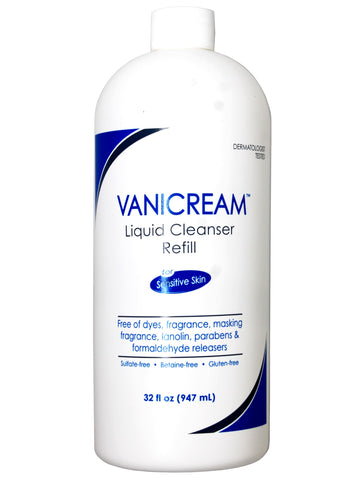 Vanicream Recharge Nettoyant Liquide—emballage secondaire écologique et pratique.