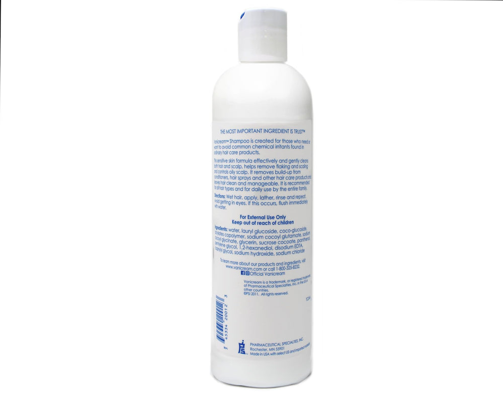 Paquete de dos botellas Vanicream Shampoo, cuidado diario suave para cabello sensible