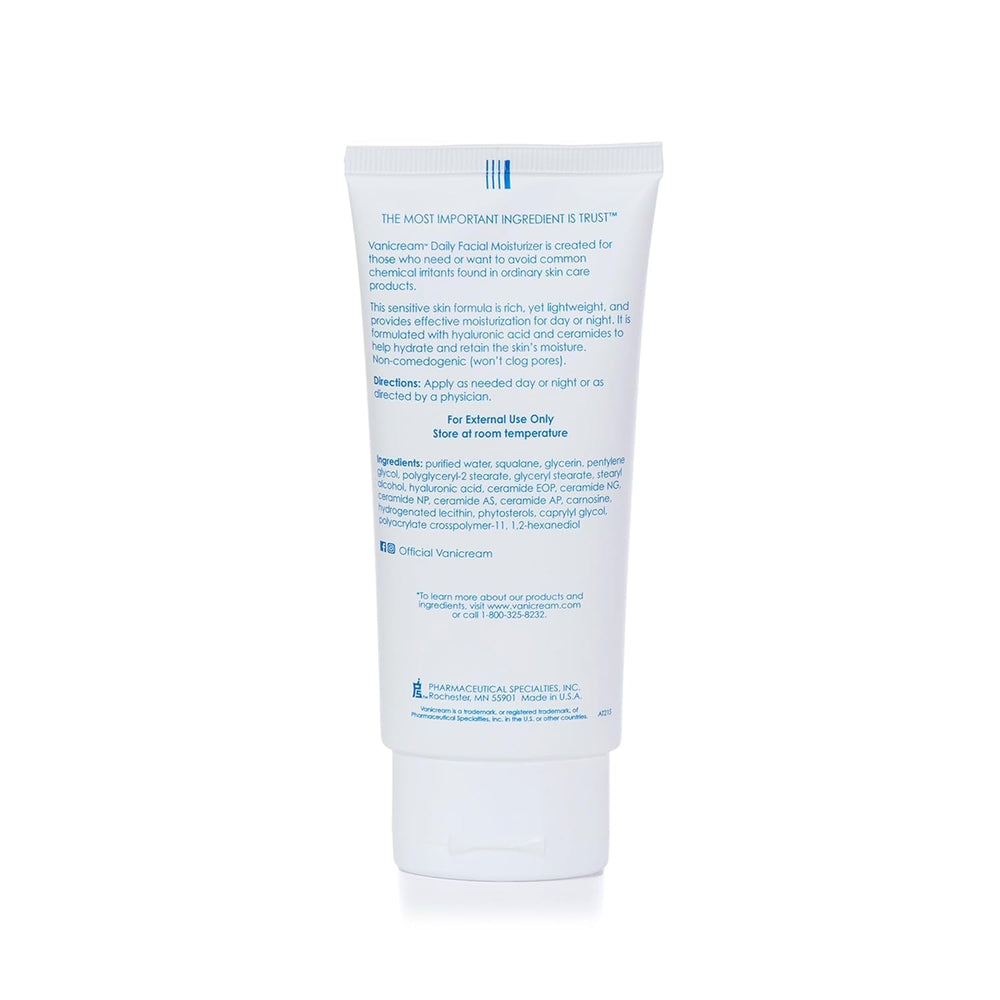 Vanicream con ceramidas y ácido hialurónico, textura ligera para uso diario.