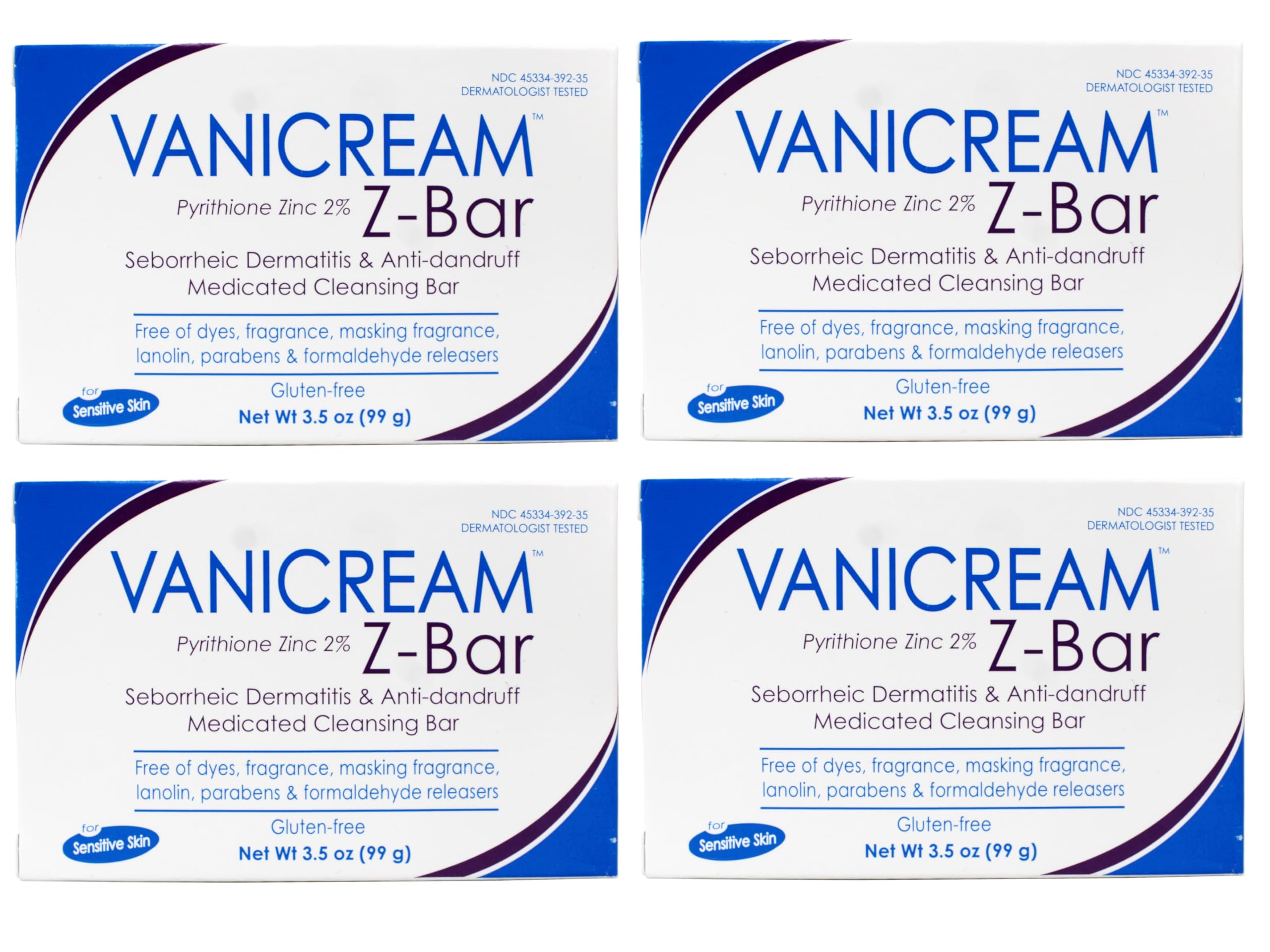 Vanicream Z-Bar Medicada, barra frontal con 2% zinc, para piel sensible y limpieza suave