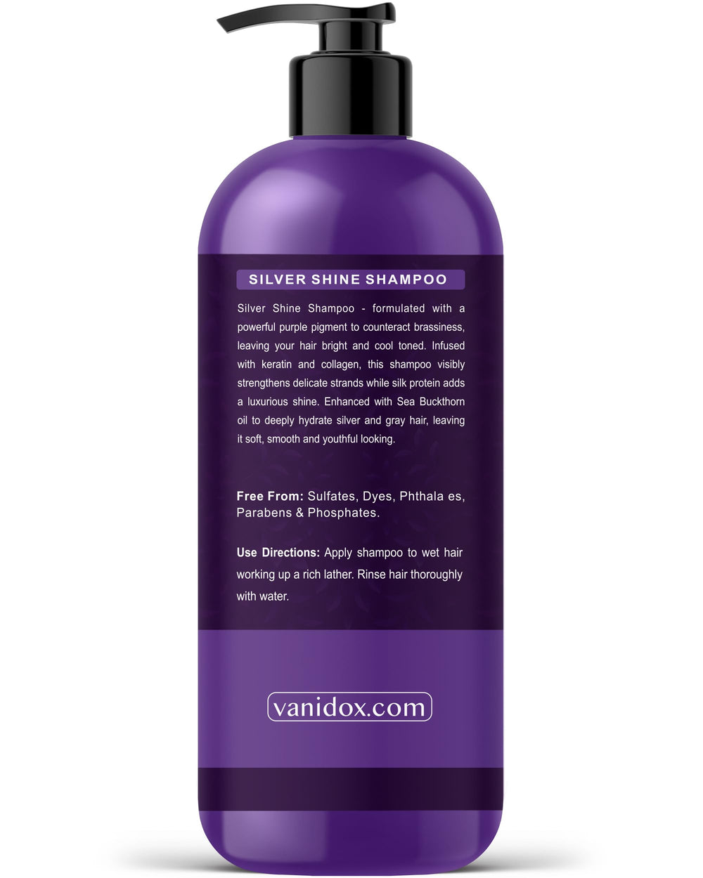 Vanidox bottle-packaging front image reinforces sulfate-free formulation.