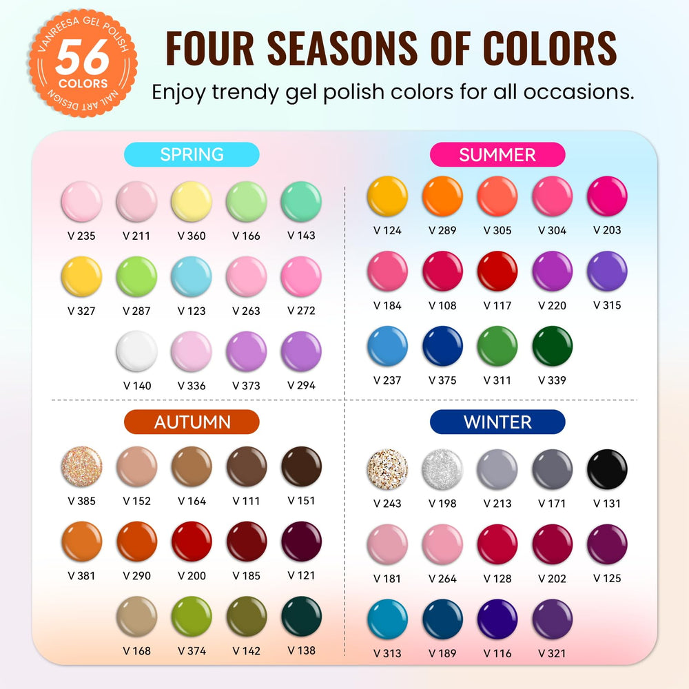 Vanreesa 56 colores gel de uñas para diseños variados