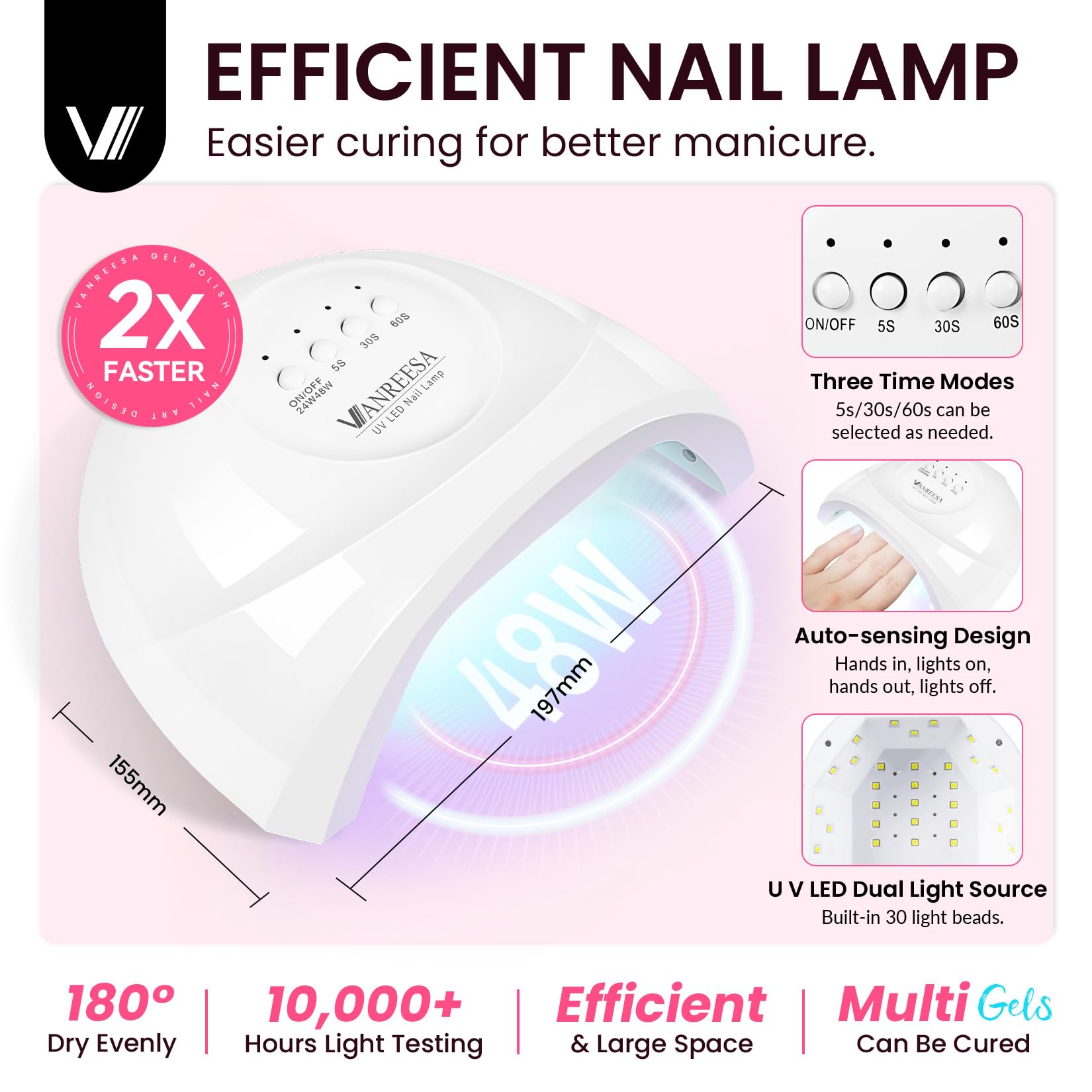 VANREESA capa brillo top gel para acabado liso y brillante