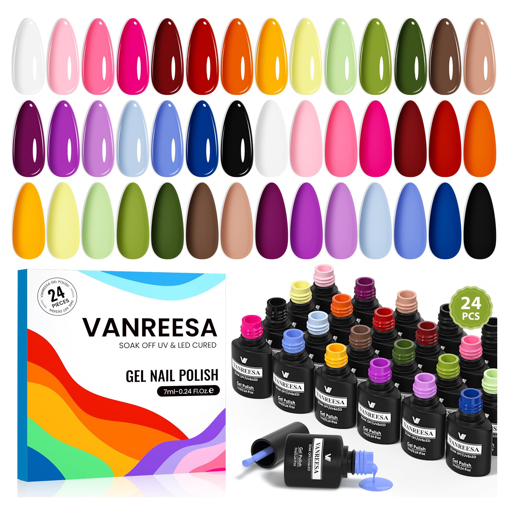 VANREESA paleta de 21 colores de gel para manicuras versátiles