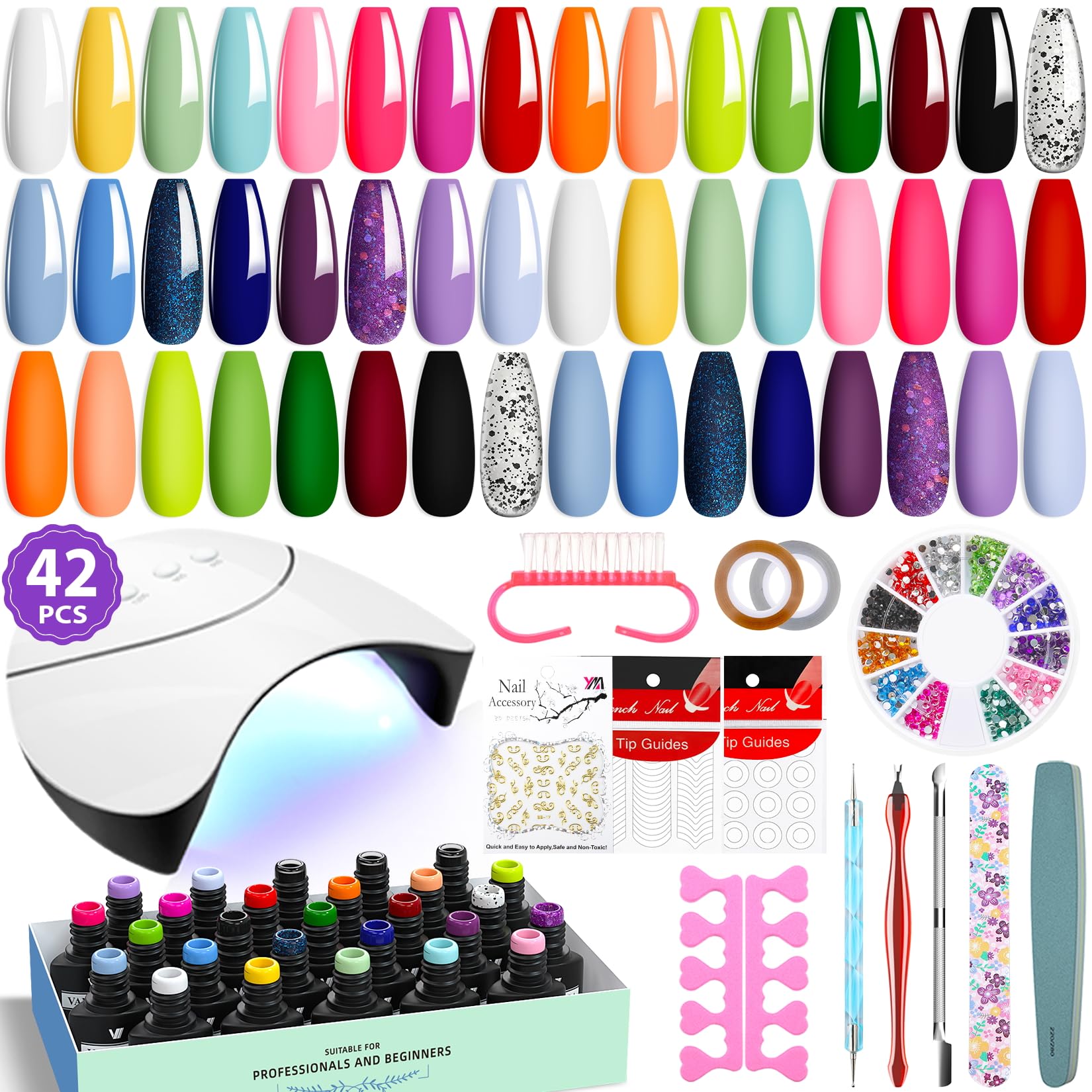 VANREESA kit esmalte gel 24 colores para uñas vibrantes en casa