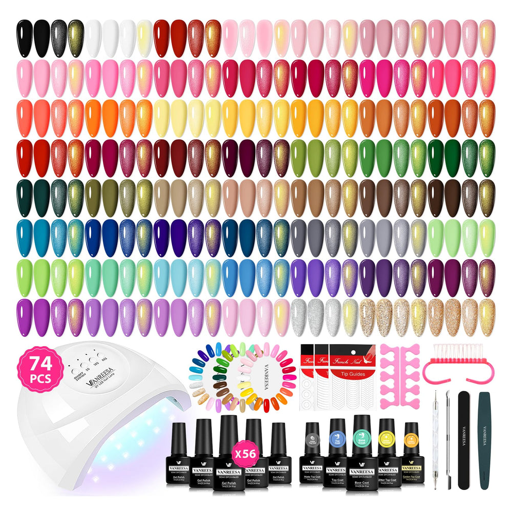 Vanreesa kit gel uñas con 74 piezas para manicura en casa