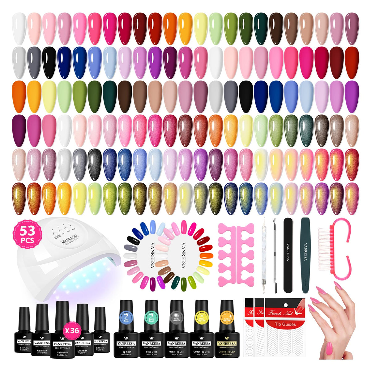 VANREESA kit de uñas gel con lámpara para manicura profesional en casa