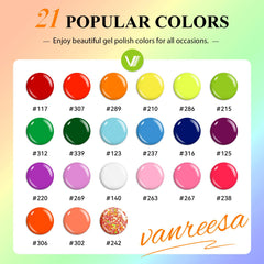 Vanreesa paleta de 21 colores gel uñas para mezclar estilos.