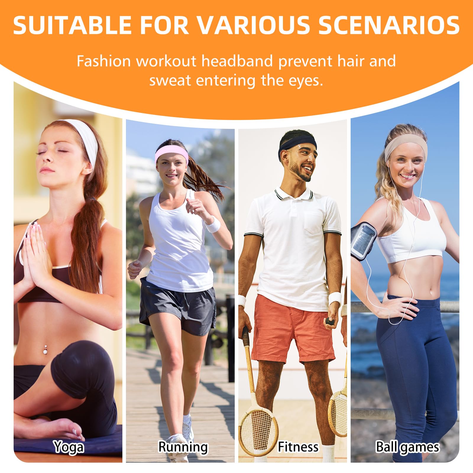 Diadema VANRUID versátil para correr, yoga y ciclismo, ideal para entrenamientos diarios