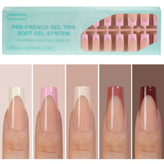 Tip gel français Vansiho carré 150pc, adhésion rapide pour ongles faits maison.