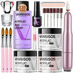 VANSISOS kit uñas acrílicas con taladro, conjunto ideal para principiantes en casa.