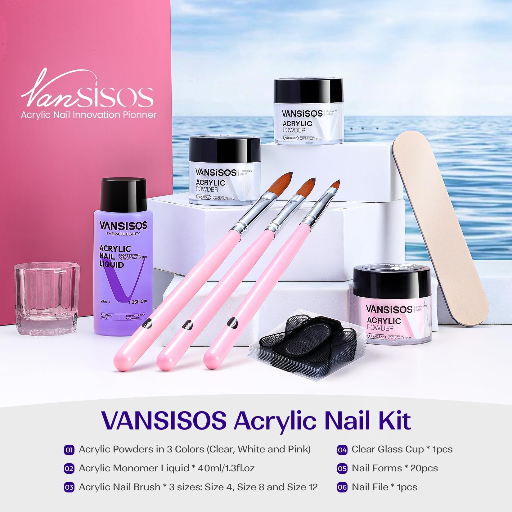 VANSISOS polvo acrilico blanco: formulacion estable para una aplicacion suave