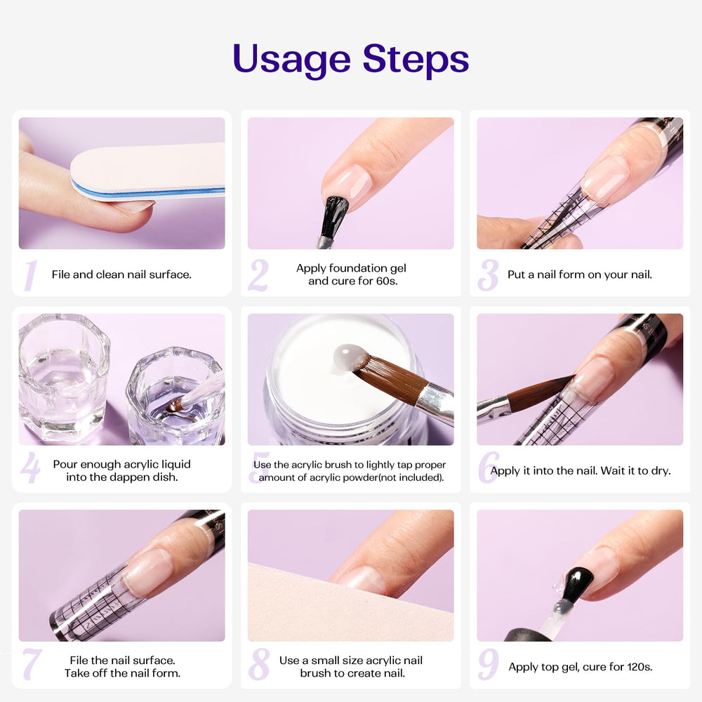 VANSISOS universal compatibility with acrylic powders enables diverse nail art.