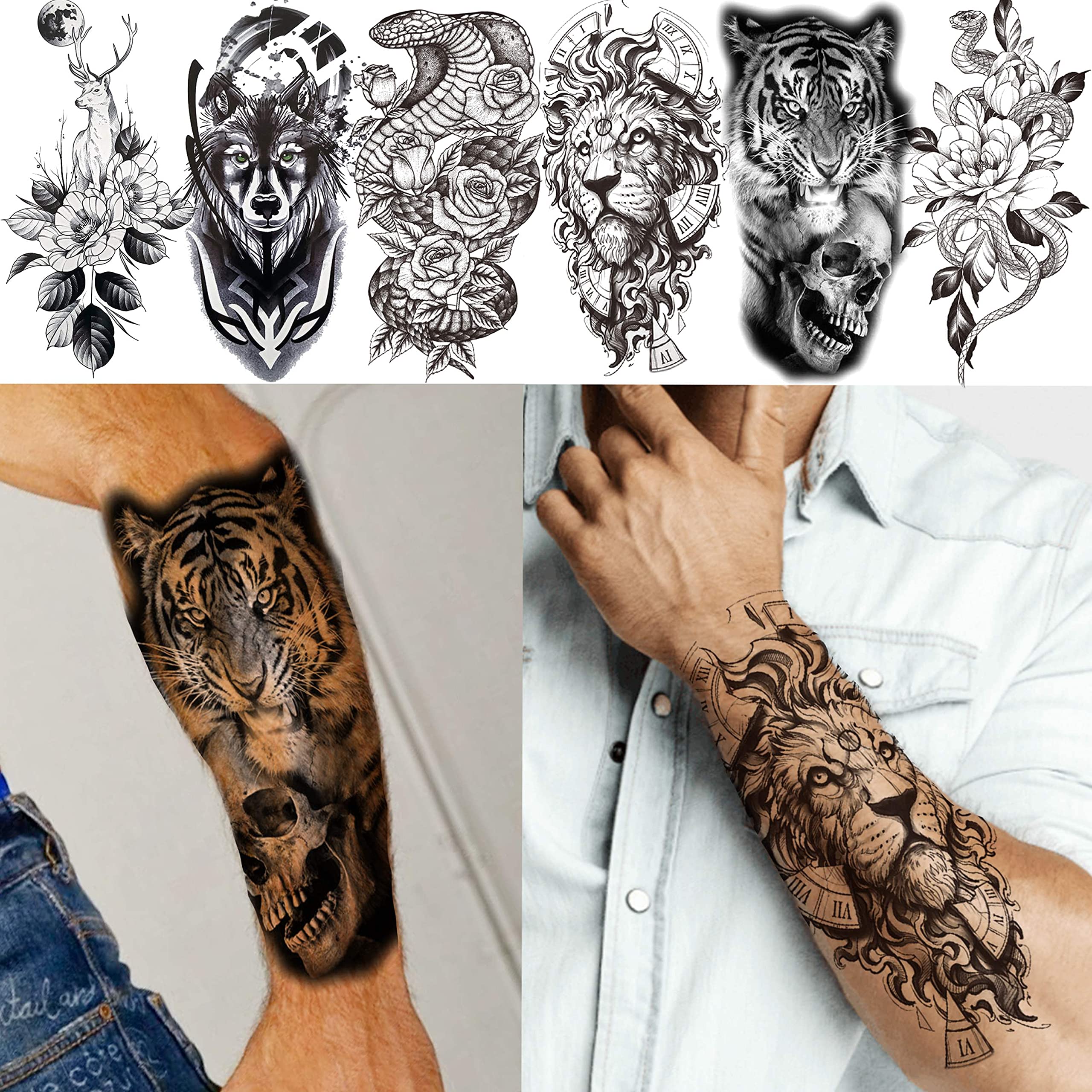 Tatuaje temporal VANTATY resistente al agua, apariencia realista y duración.