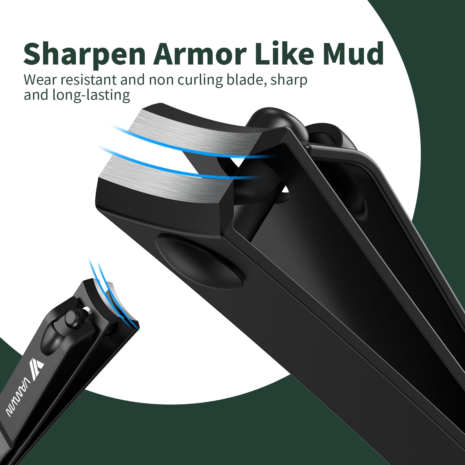 Cortaúñas VANWIN curva para uñas encarnadas, corte cuidadoso