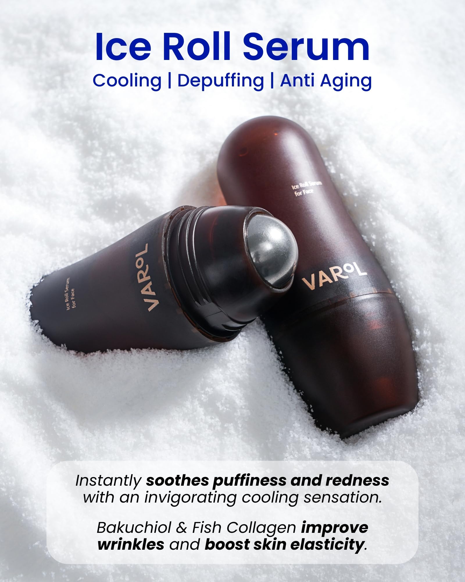 VAROL Ice Roll Serum: guasha integrado para drenaje facial