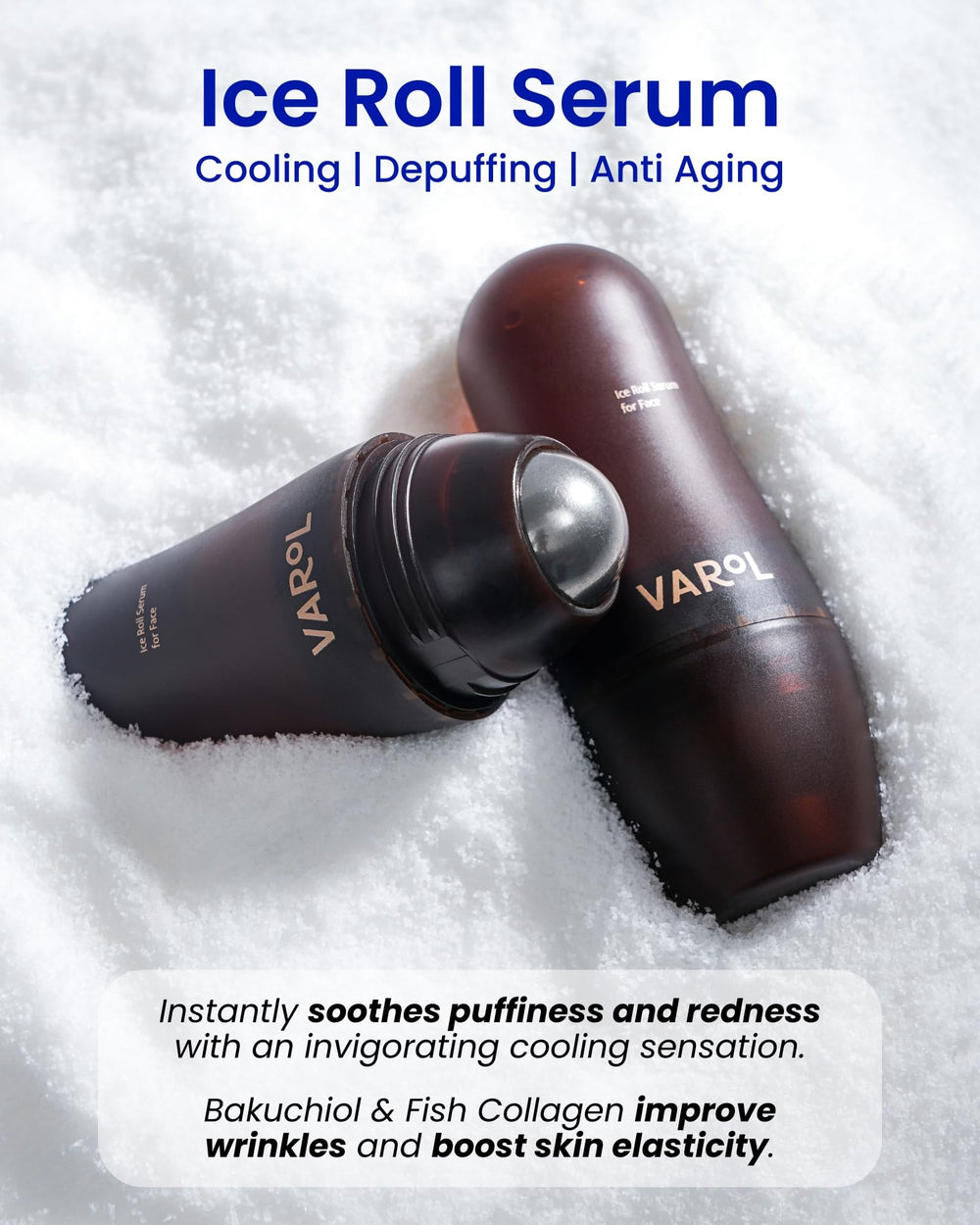VAROL Ice Roll Serum: guasha integrado para drenaje facial