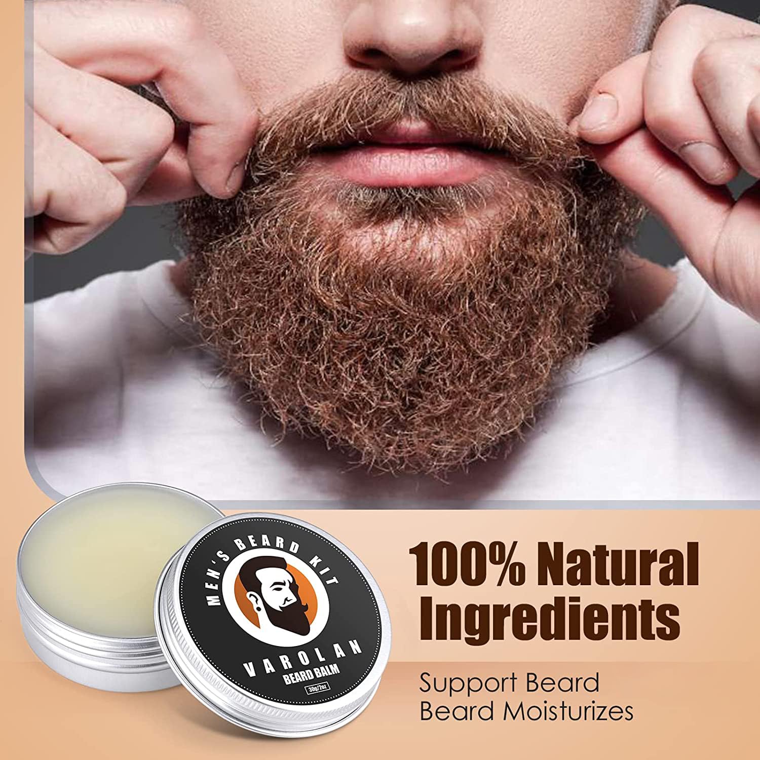 Varolan Bálsamo para Barba, hidratación y brillo natural.