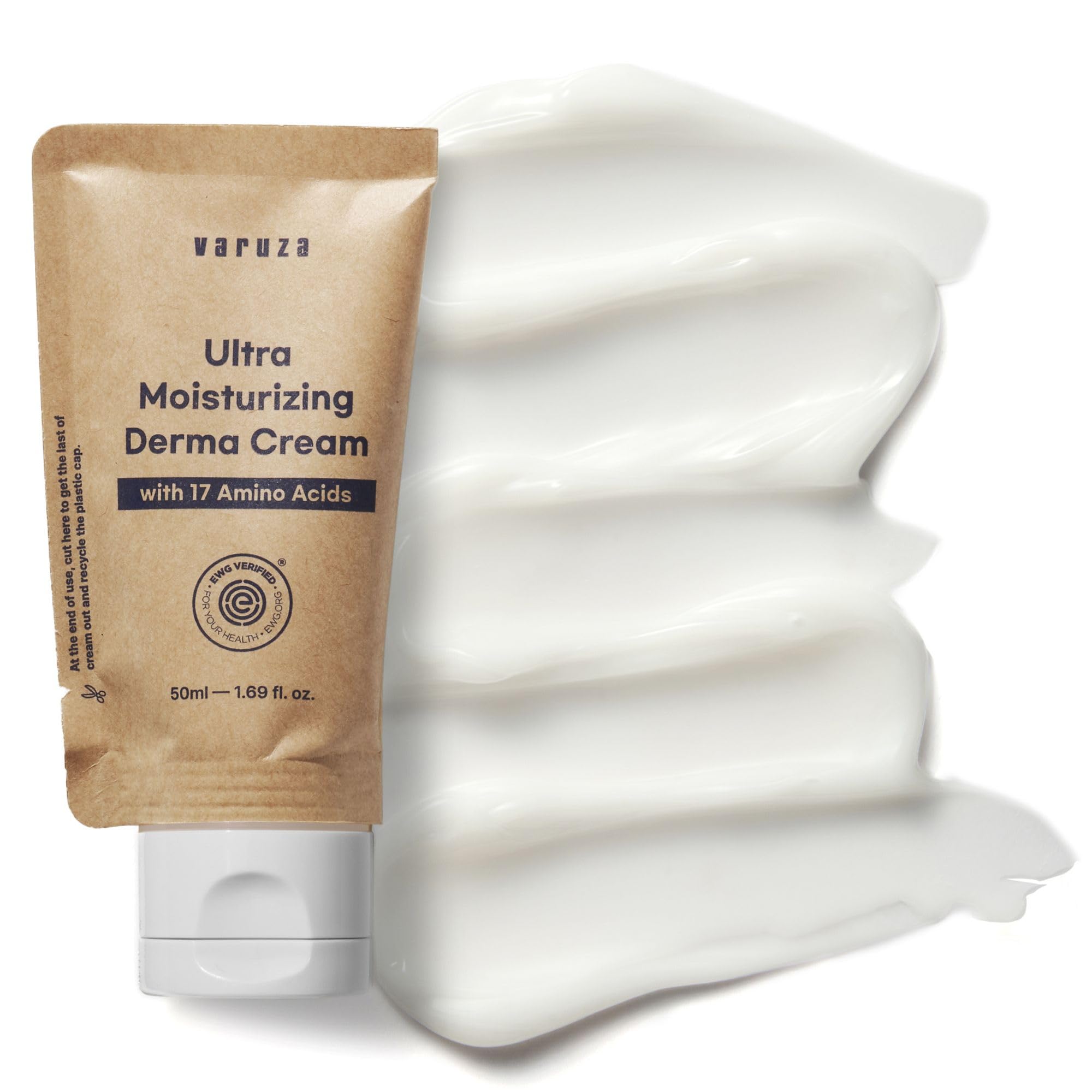 Varuza Ultra Hidratante Derma, empaque sostenible de papel para el planeta.