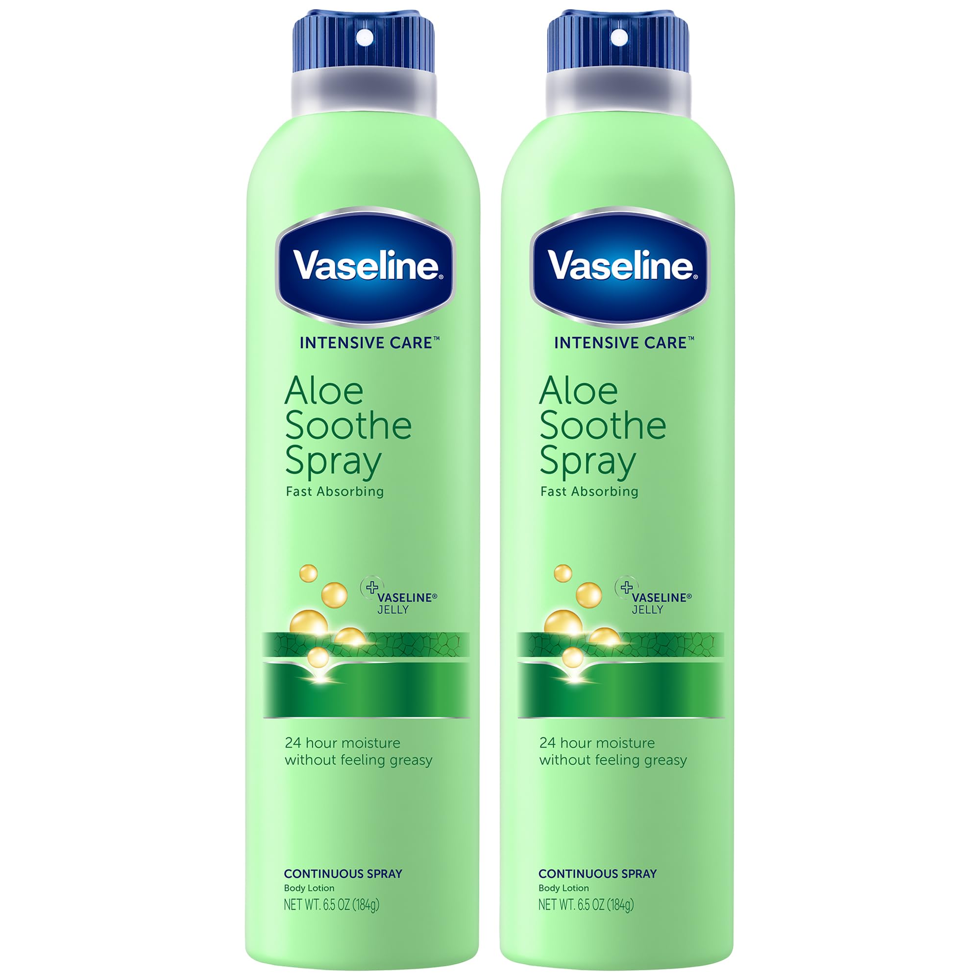 Vaseline Aloe Soothe Spray: paquete de 2, hidratación rápida tras la ducha.