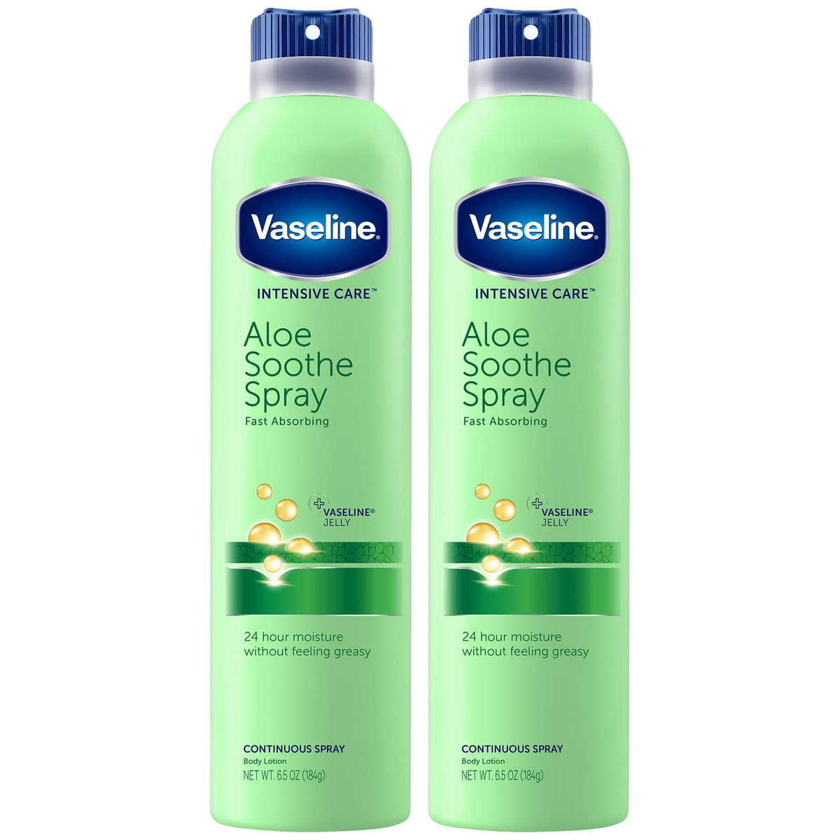 Vaseline Aloe Soothe Spray: paquete de 2, hidratación rápida tras la ducha.
