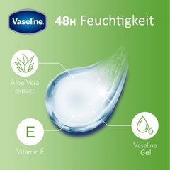 Balsamo labial vaseline aloe vera, aplicacion rapida para retoques