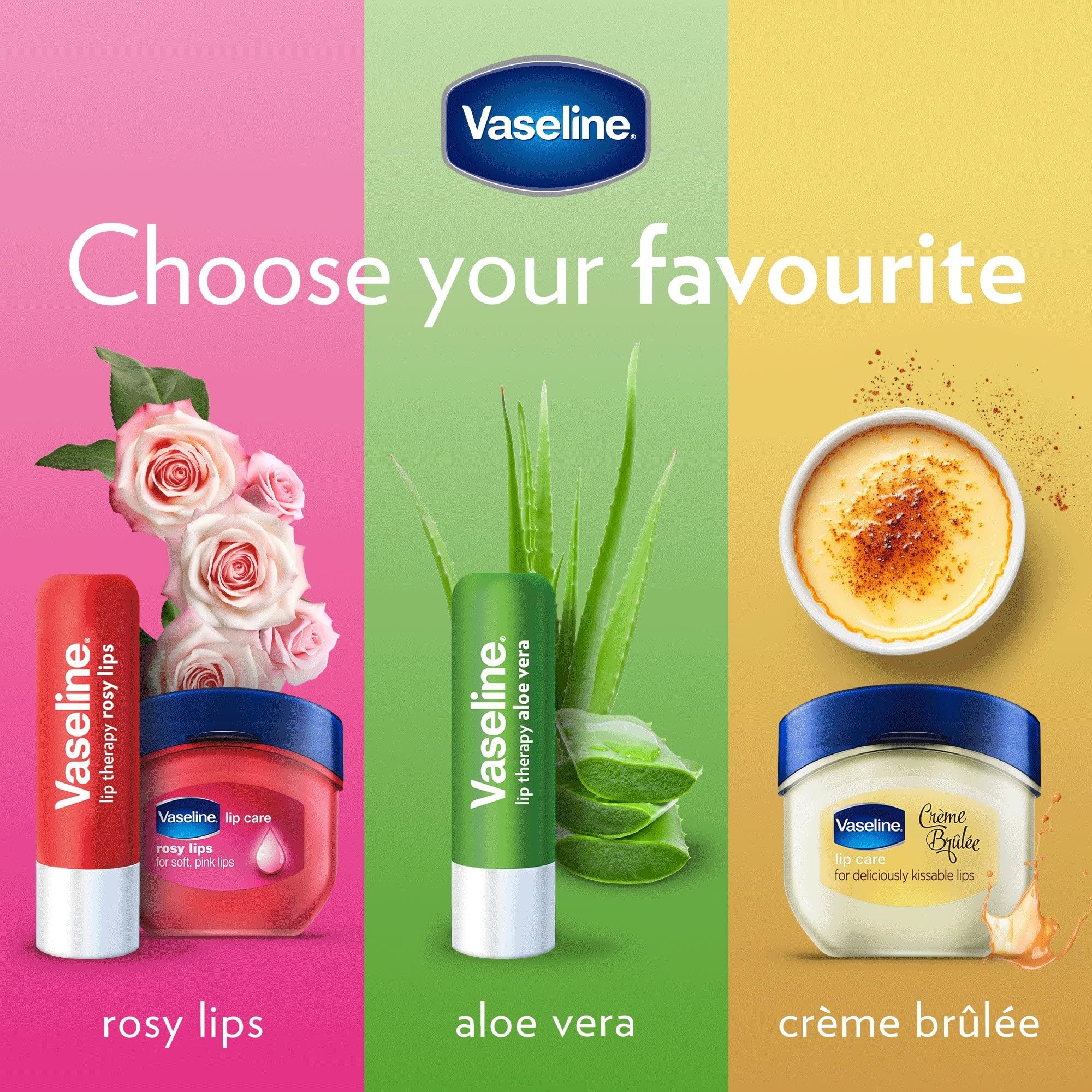 Balsamo labial vaseline aloe vera, diseño portatil para viajes